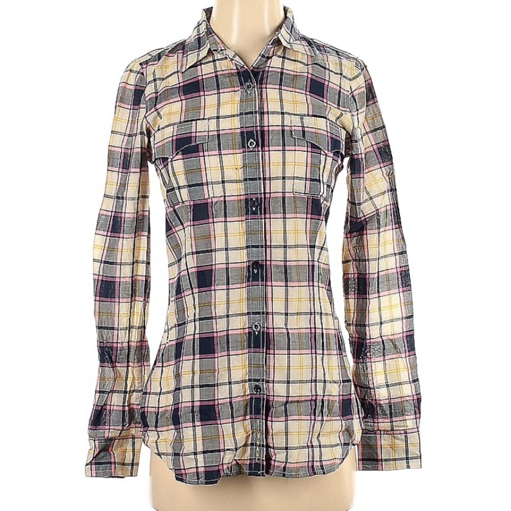 Plaid Button-Up Women's Top